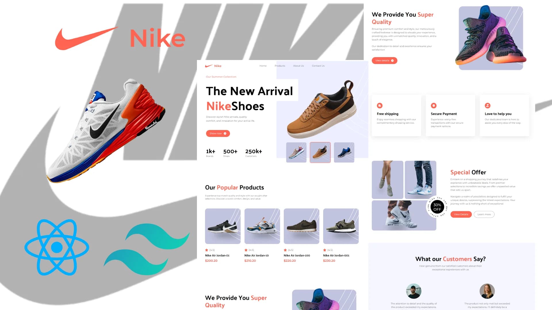 Screenshot of Nike project